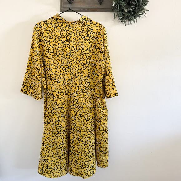 Derek Lam Yellow Floral Scarf Neck Dress EU 54/US XXL - Picture 6 of 6